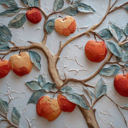 Дерево 3д Яблонeвый цвет