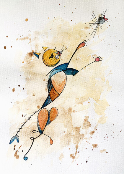 Кот ловящий птичку