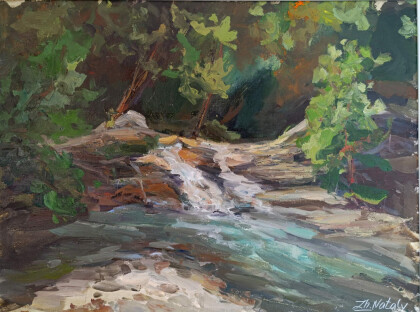 На водопаде. Пленэр Ж.Натали