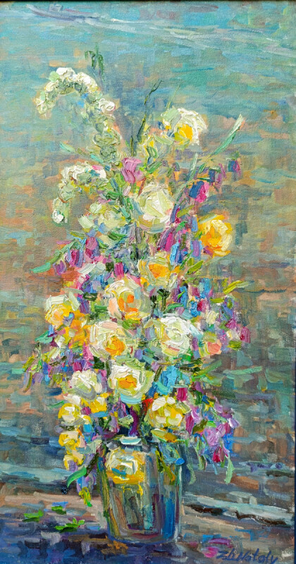 Мальвы на берегу. Серия «натюрморт под открытым небом». Пленэр ZhNataly