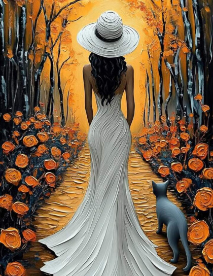 Девушка и кот