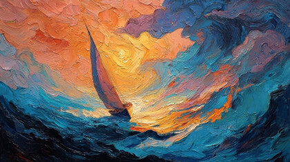 Парусник на закате