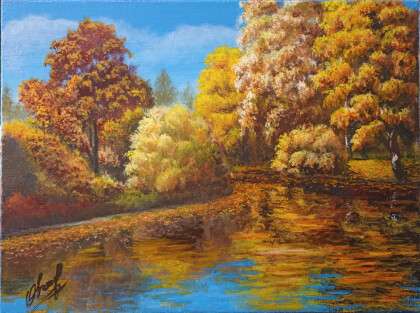 Осенний пруд в парке