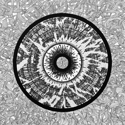 Картина черно-белая Всплеск Взрав Грампластинка