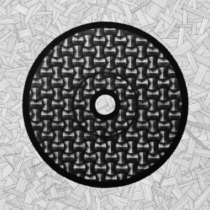 Картина черно-белая Ребра Обьемная графика Орнамент Абстракция Пластинка