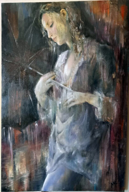 Девушка под  зонтом.