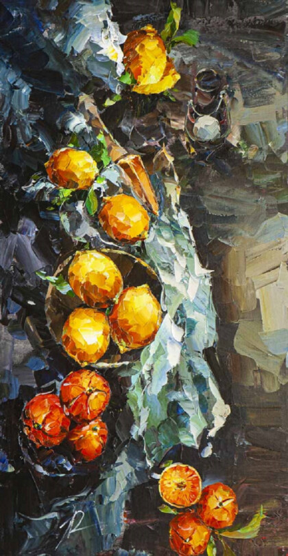 Вся сила в витаминах. Натюрморт с лимонами и апельсинами