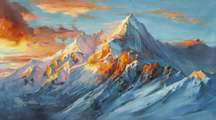 Горы под вуалью снега