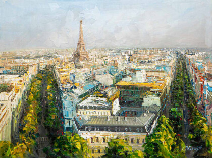 Она была в Париже. Вид на Эйфелеву башню