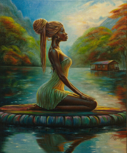 Медитация красивой африканки