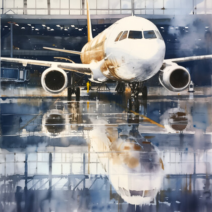 Самолет в ангаре