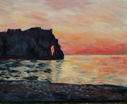 Копия Клод Моне Утес д"Аваль Закат