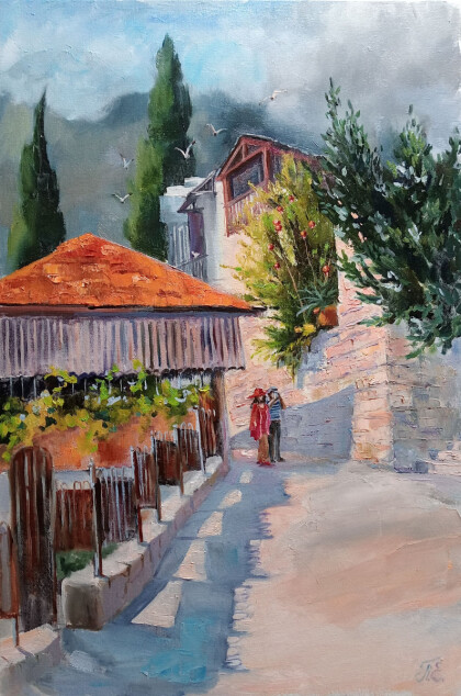 "Улочка Гурзуфа с гранатами"