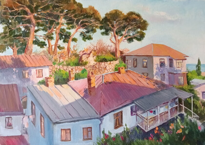 "Закат над крышами Алупки"