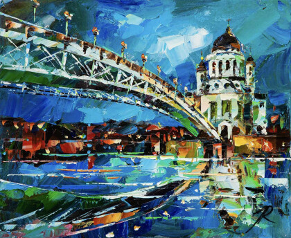 Отражаясь в зеркале реки. Храм Христа Спасителя и Патриарший мост