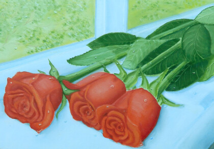 Розы на окне