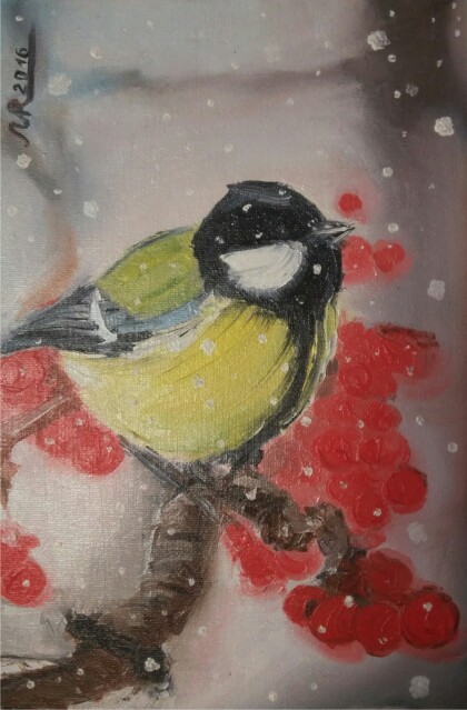 “Синичка на рябине” / “Titmouse on rowan”