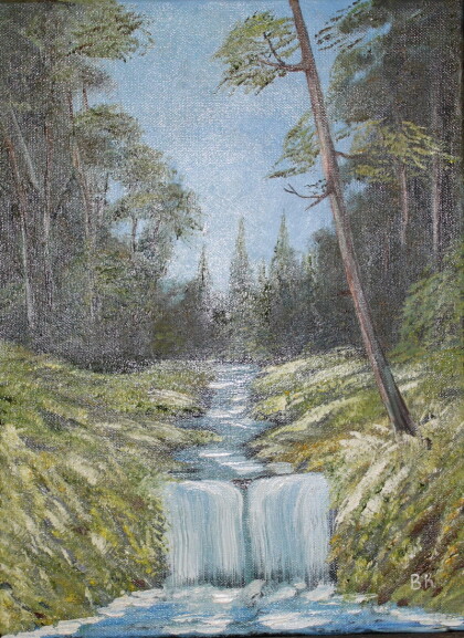 Водопад в лесу