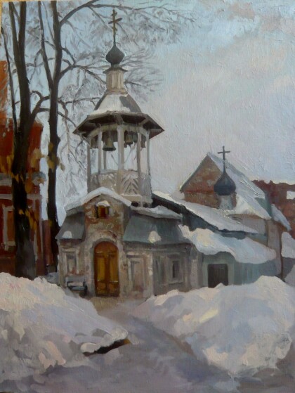 колокольня во дворике церкви в Кадашах