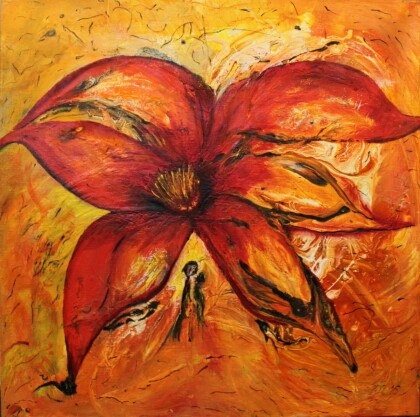 Красный цветок