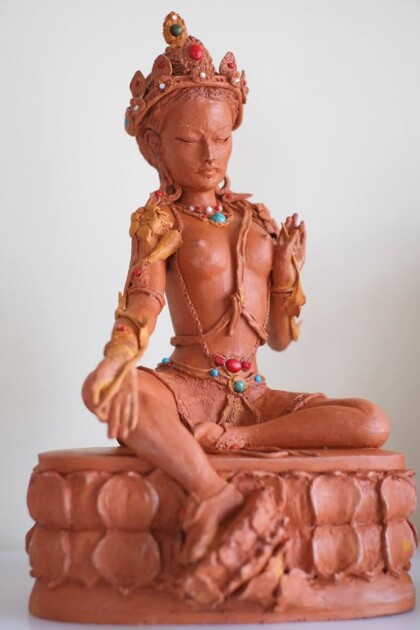 Зеленая Тара из терракоты