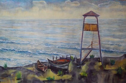 Вышка спасателей на Каспии