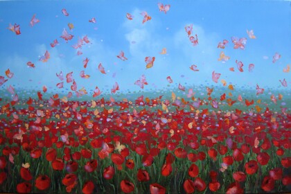 бабочки и маки