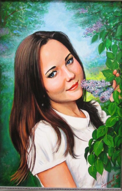 девушка с сиренью