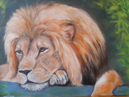 Задумчивый лев