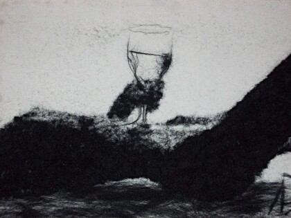 Обнаженная с бокалом