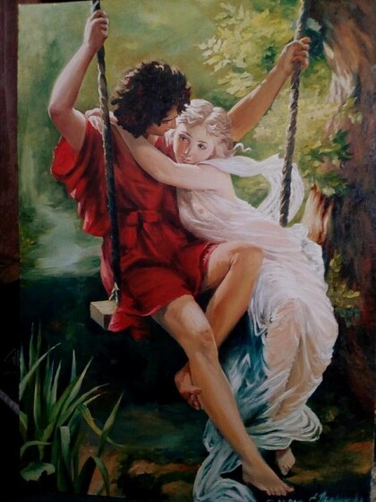 Картина маслом"Весна" свободная копия