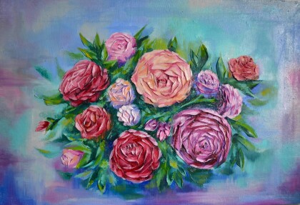 Розы в рельефе