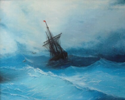 Копия Айвазовский корабль в бушующем море