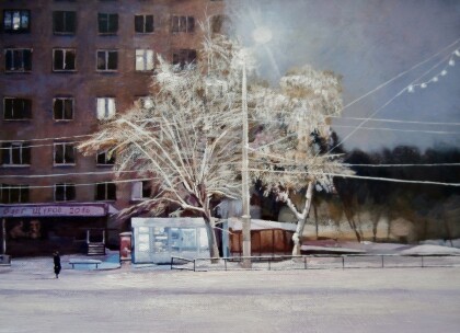 На остановке