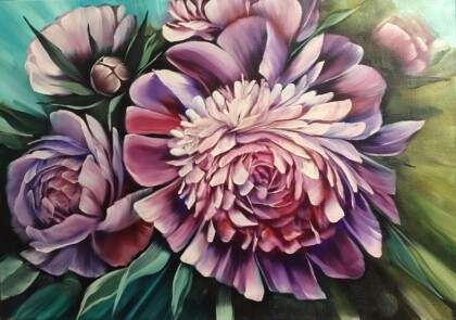 Розовые пионы