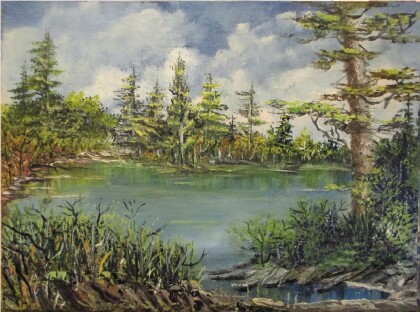 лесное озеро