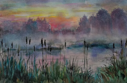 Туман на озере