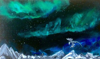 Дракон в небе скайрима