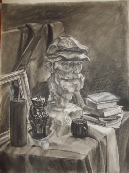 Натюрморт с гипсовой головой