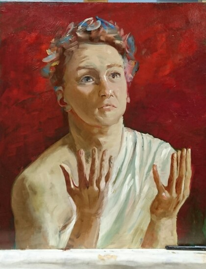 Молодой актер в образе Нерона