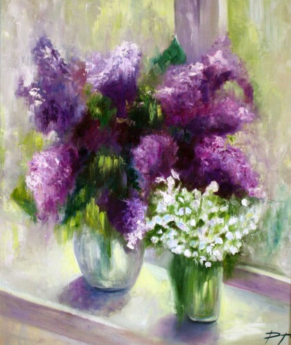 Сирень на окне