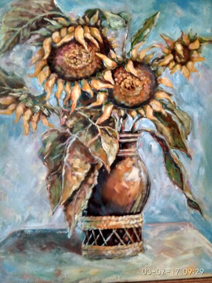 Натюрморт с подсолнухами