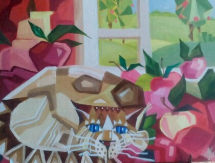 Кот Васька в яблоках