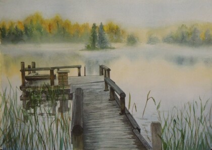 № 217 Мостик, пруд, рассвет