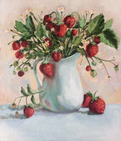 Натюрморт с ягодами. Масляная живопись.