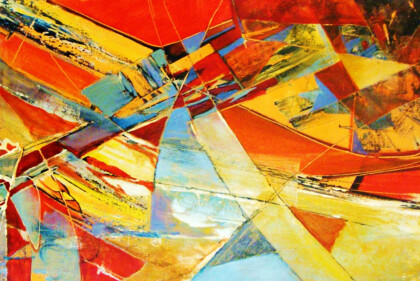 Композиция из жёлтого и красного