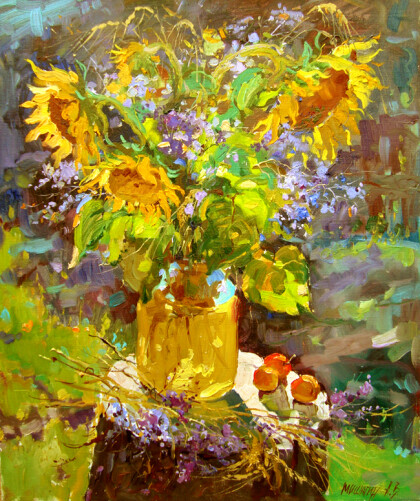 Утро.На пеньке