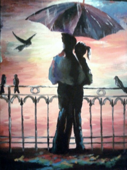 двое у ограды  копия кона