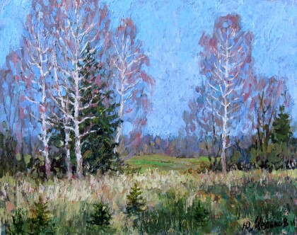 Весенний солнечный день.Этюд. 2017 г., к.,м., 31х39.