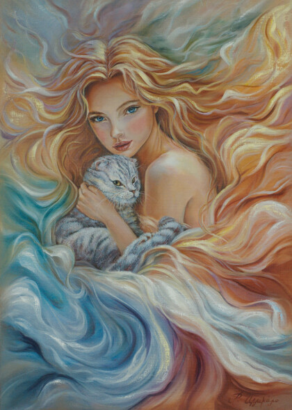 Девушка с котом